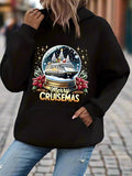 Sweat à capuche croisière de Noël pour femmes