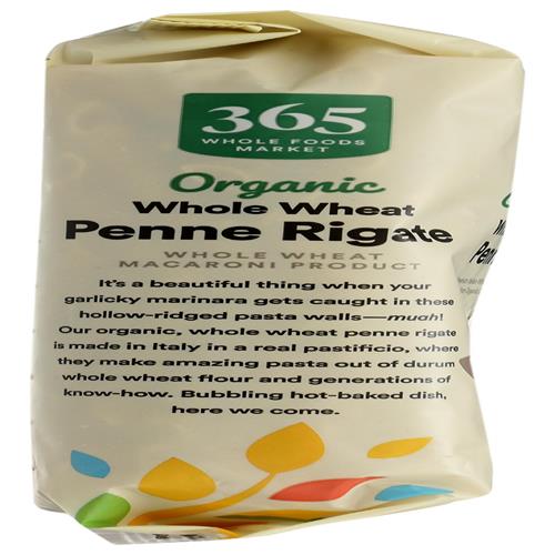 Penne Rigate de Blé Entier Biologique, 16 oz, Whole Foods Market