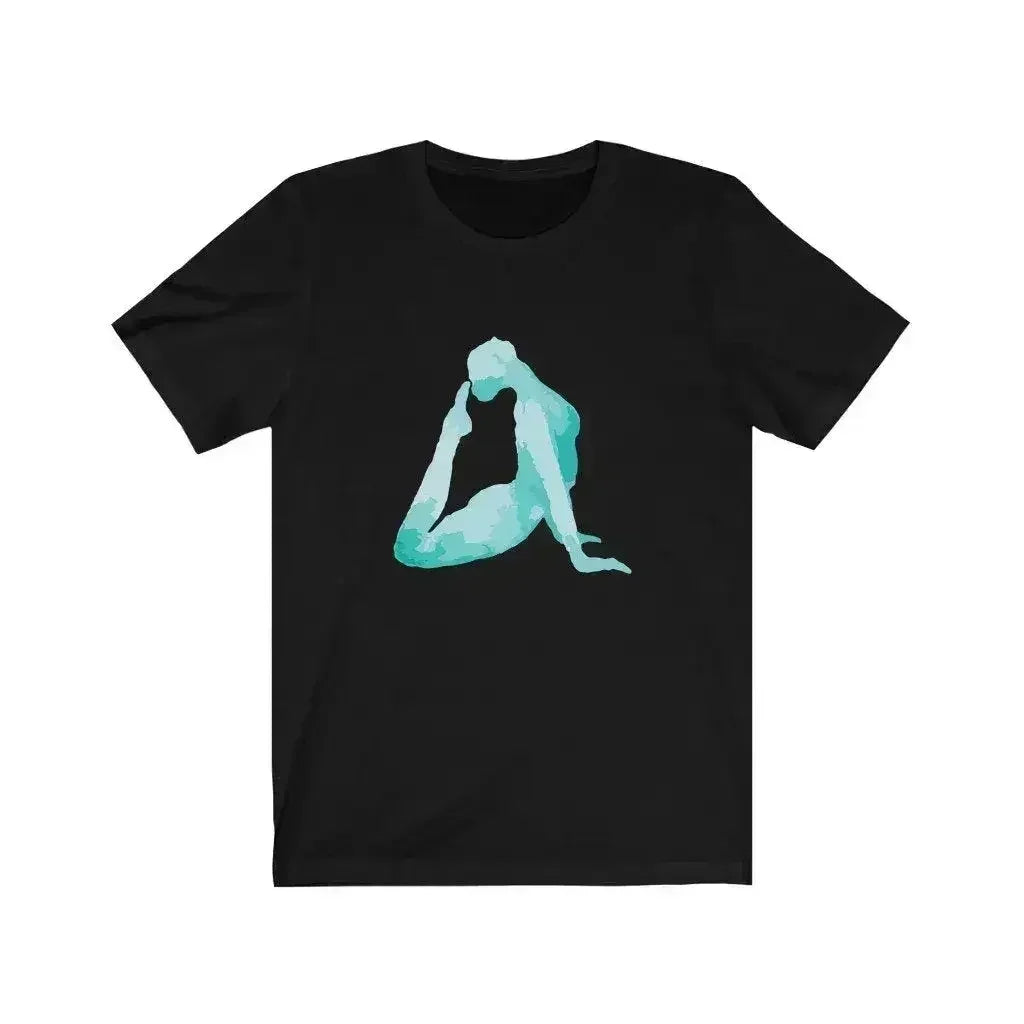 T-shirt en jersey à manches courtes et imprimé plié vers l'arrière de yoga