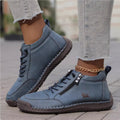 Chaussures plates cousues faites à la main pour femmes – Ballerines décontractées à lacets et semelle souple