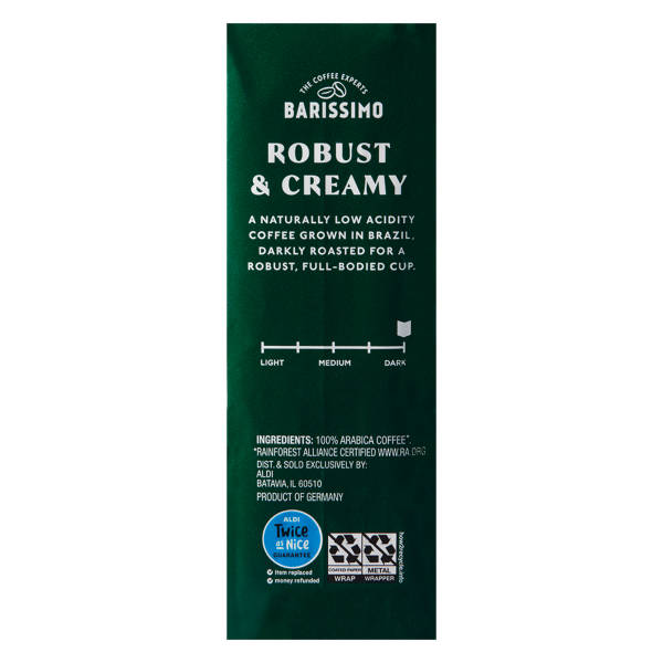 Café moulu torréfaction foncée allemande Barissimo, 500 g