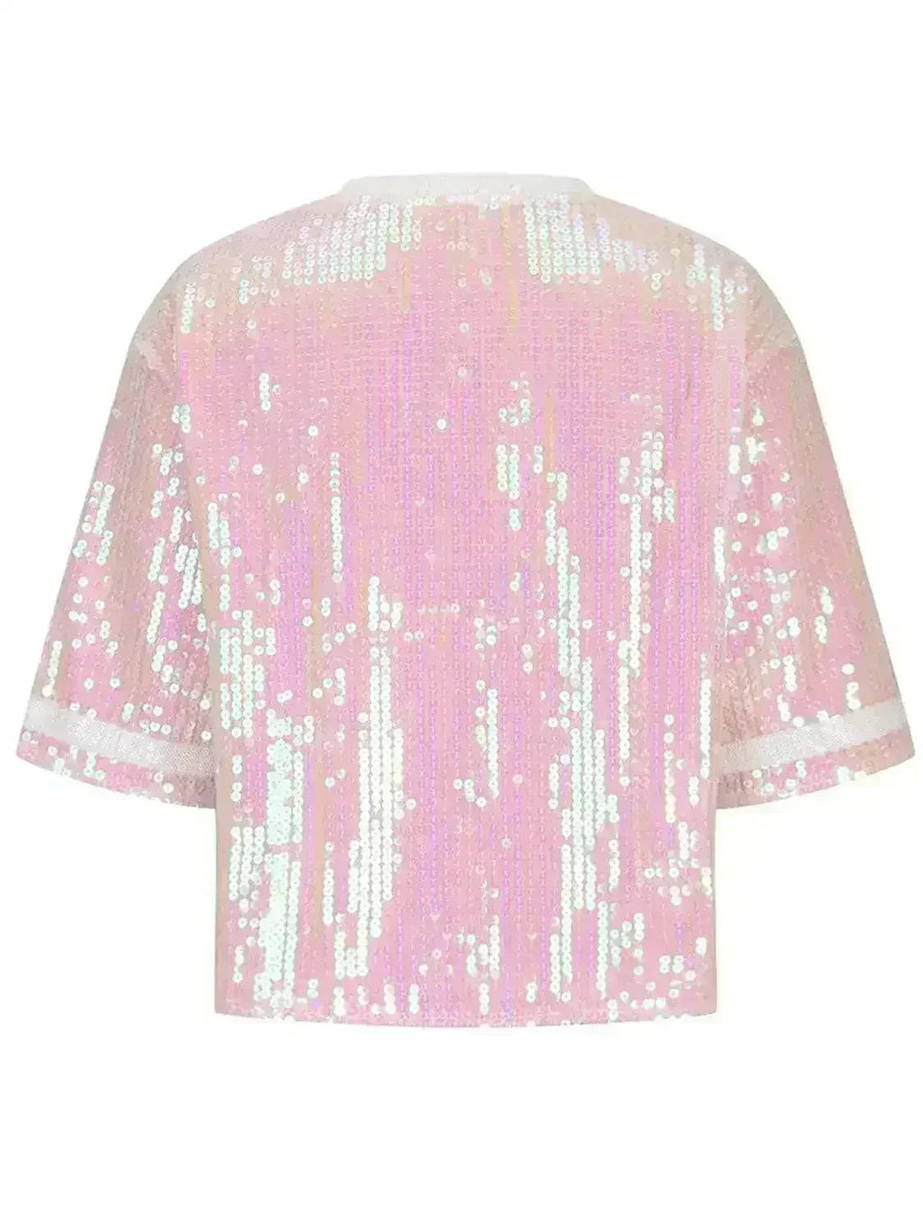 Haut de football à paillettes – Blouse étincelante à demi-manches | Femstylo