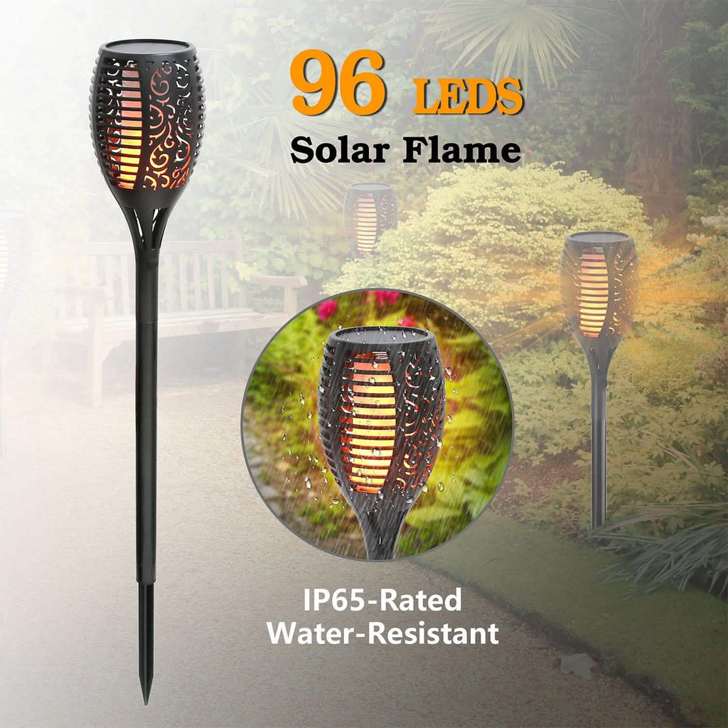 Torche solaire à flamme avec 96 LED