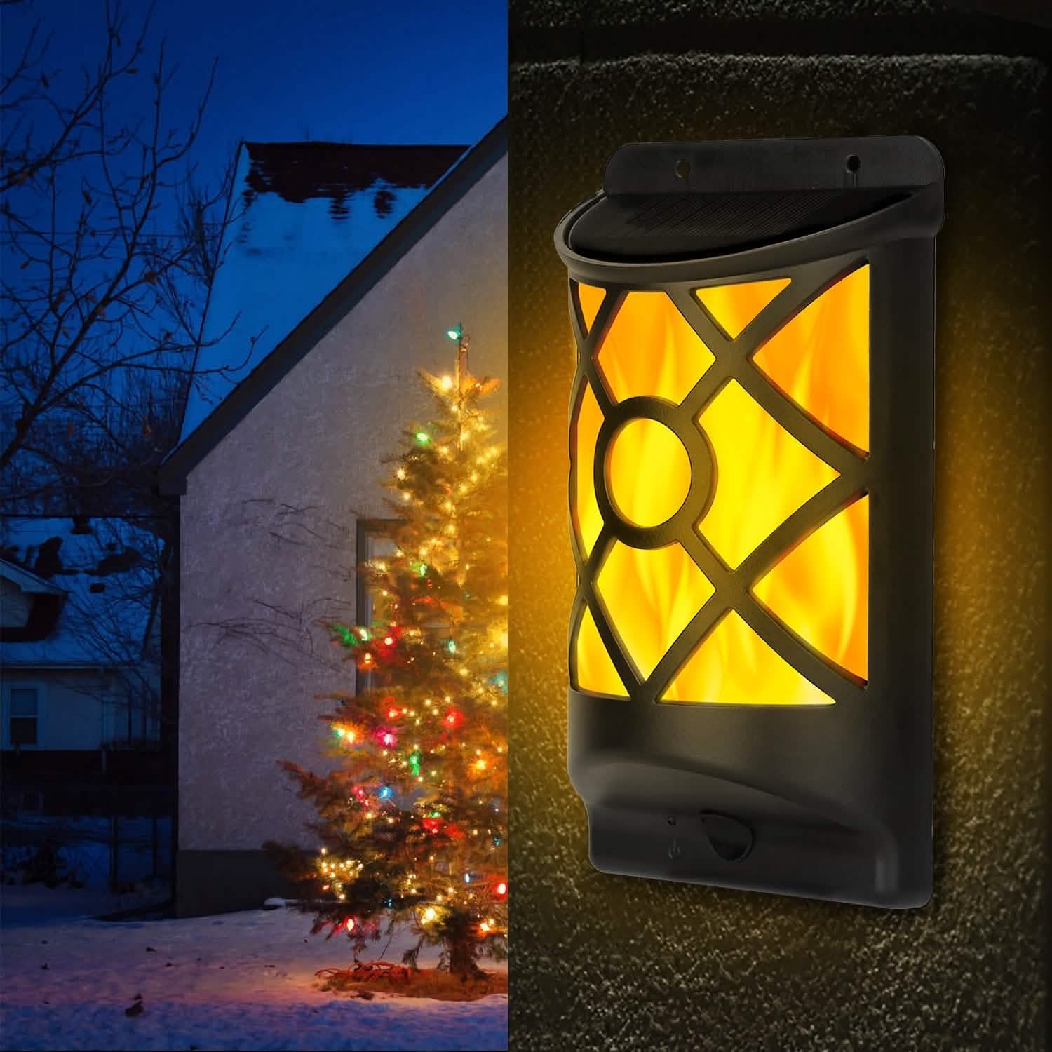 96 LEDs Lumières solaires extérieures étanches à flamme