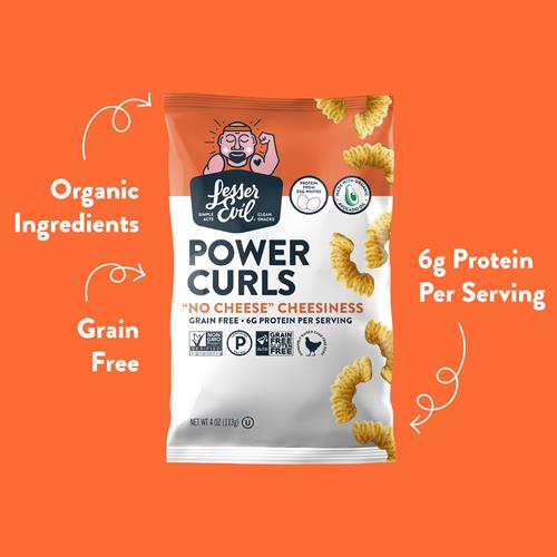 Lesserevil Power Curls œuf et fromage, 113 g