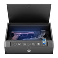 Boîte de rangement verrouillable avec 3 modes de déverrouillage – Coffre de sécurité en acier (noir)