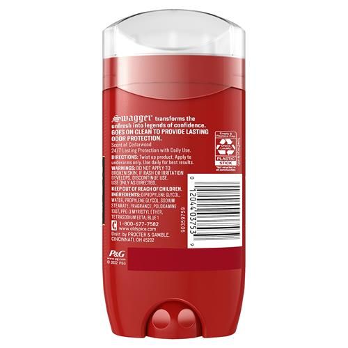 Déodorant sans aluminium Old Spice pour hommes, protection contre les odeurs 24h/24 et 7j/7, fraîcheur 24h/24 et 7j/7 et parfum longue durée, Swagger avec parfum bois de cèdre, 85 g