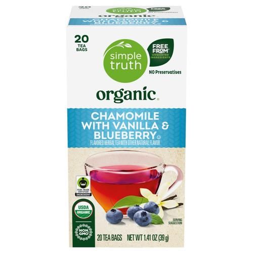 Infusion à la camomille biologique vanille et myrtille Simple Truth 20 sachets / 40 g