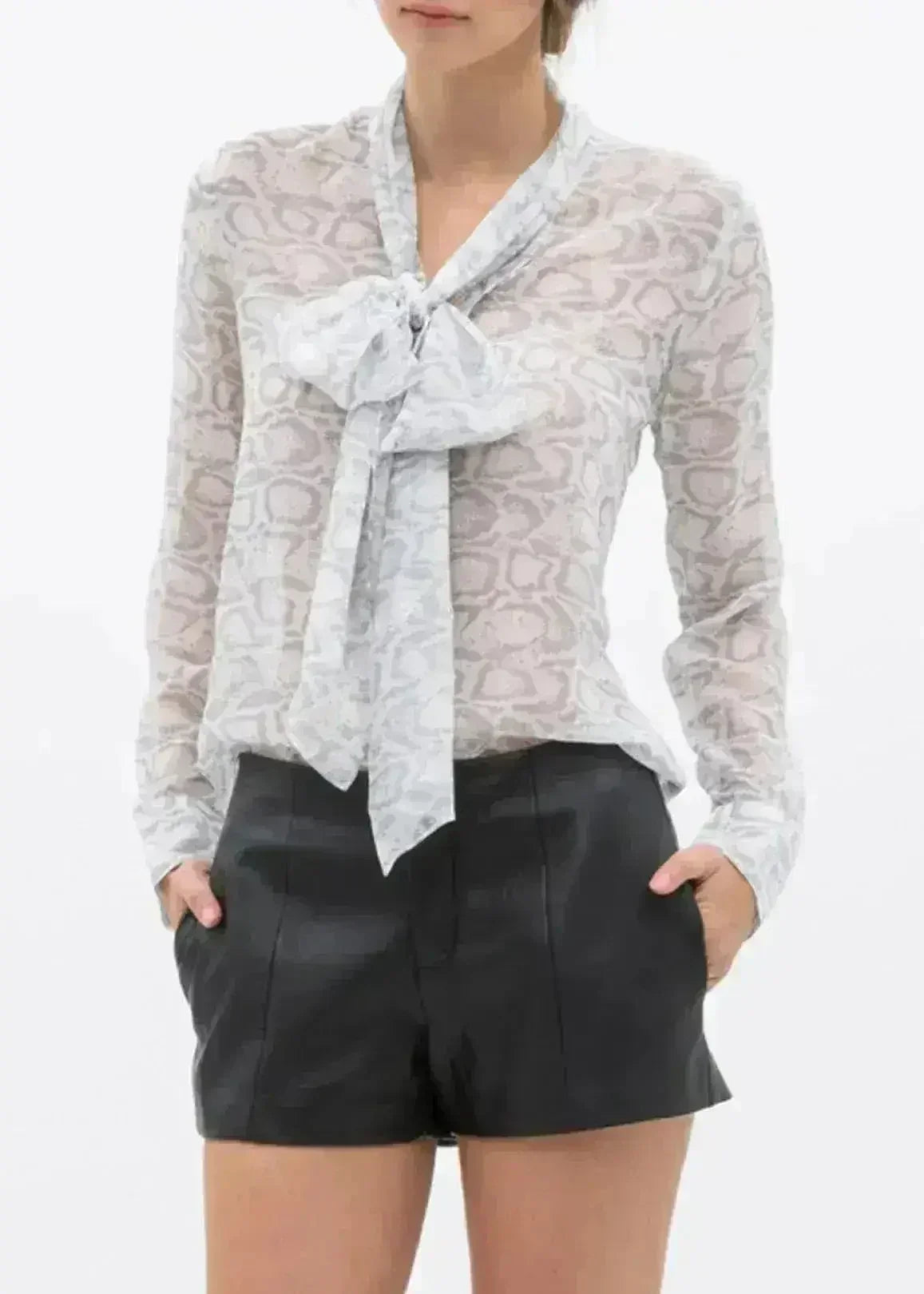 Short en similicuir PU noir pour femme