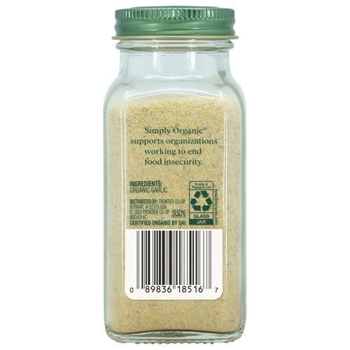 Simply Organic Poudre d'ail biologique certifiée, récipient de 103 g