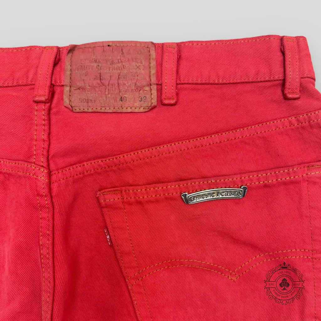 Jeans Chrome Hearts à patch Croix Rouge