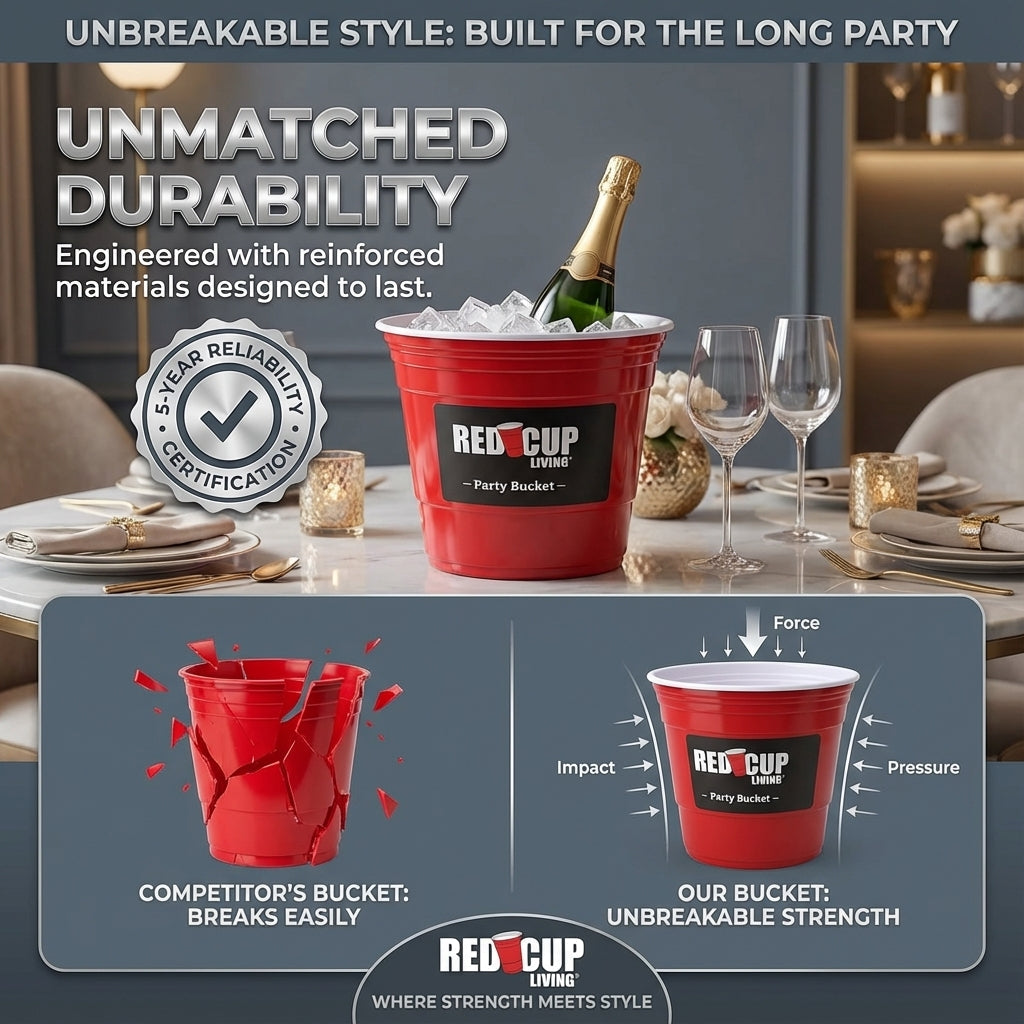 Seau à glaçons pour fête | Seau de fête incassable grande capacité | Conception durable et robuste