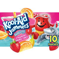 Boisson aromatisée à 0 % de jus Kool-Aid Jammers Sharkleberry Fin, punch fraise-orange, boîte de 10 unités, sachets de 177 ml
