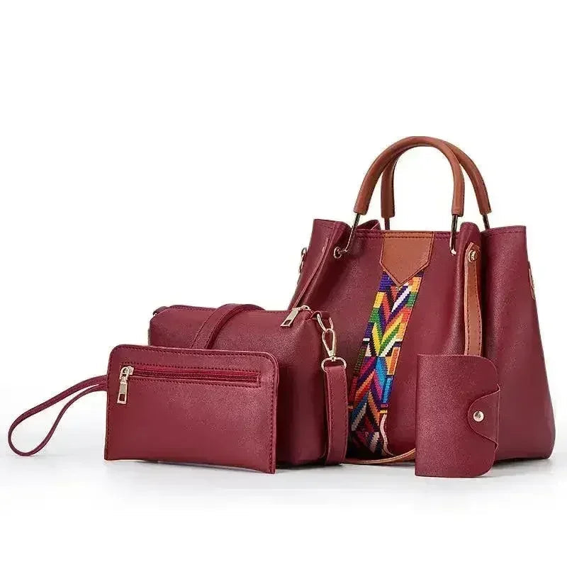 Sac à main quatre pièces en PU tendance pour femmes