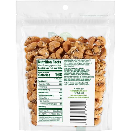 Noix de cajou assaisonnées de toutes parts Simple Truth 7 oz