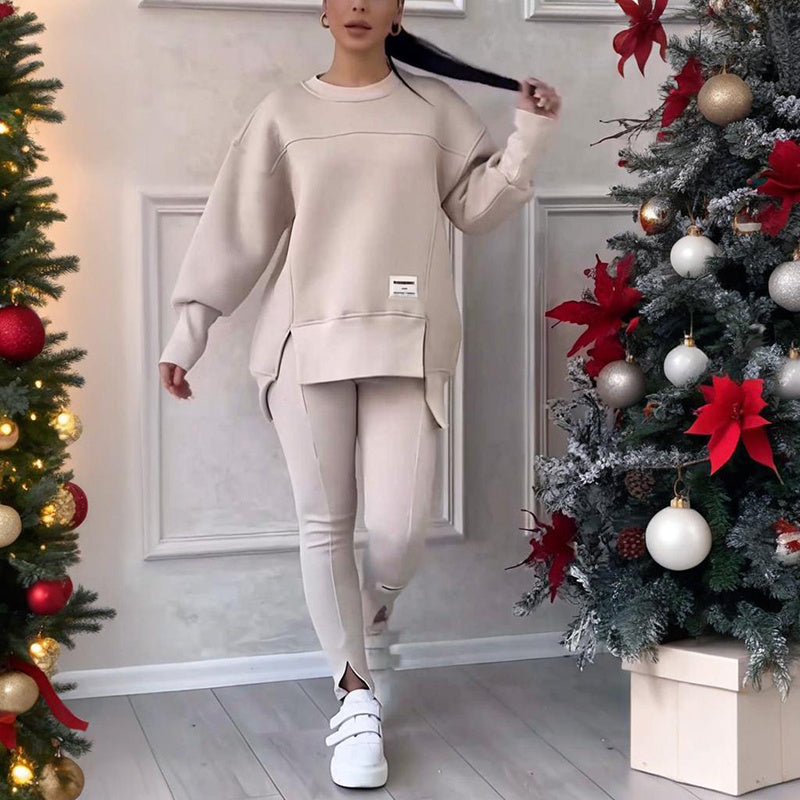 Ensemble 2 pièces uni pour femme