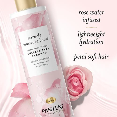 Pantene Nutrient Blends Miracle Moisture Boost Eau de Rose Shampoing & Après-shampoing Duo Pour Cheveux Secs, Sans Sulfate