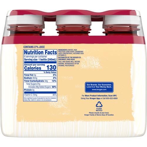 Kroger Cocktail de jus de canneberge 6 bouteilles / 237 ml