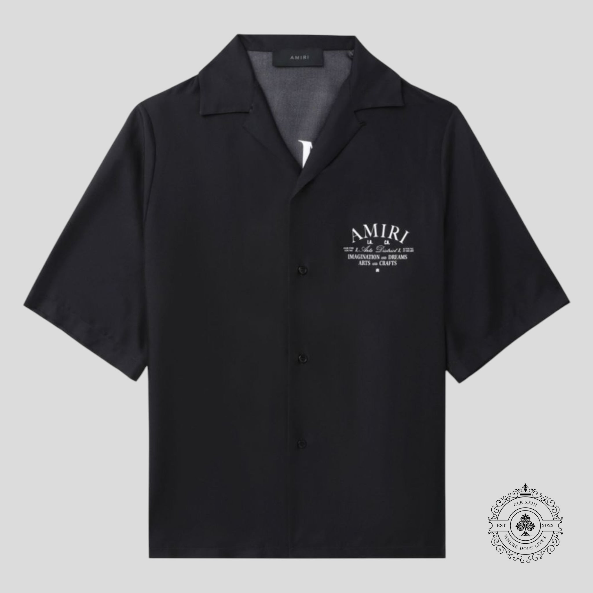 T-shirt en soie boutonné Amiri Imaginations noir