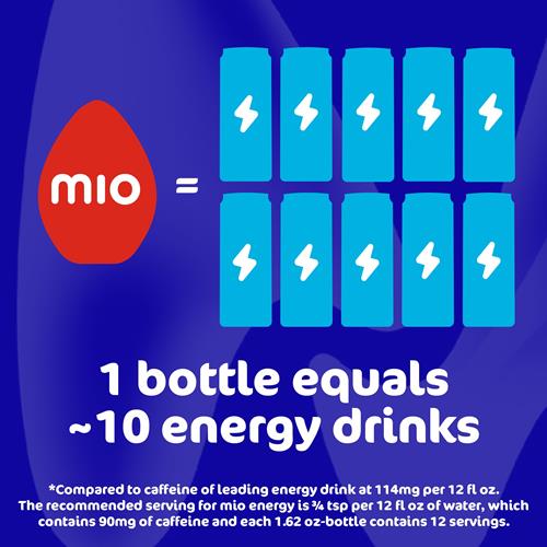 Mio Energy Cerise Noire Arômes Naturels Boisson Concentrée, Bouteille de 48 ml