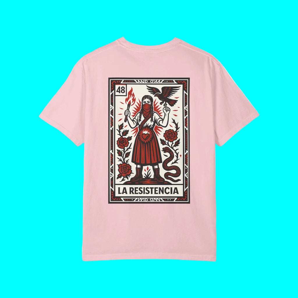 T-shirt double face La Resistencia | Chinga La Migra Édition Protestation Immigration Justice ICE | T-shirts viraux Fierté latine