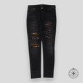 Jeans Amiri Leopard Patch Thrasher noirs