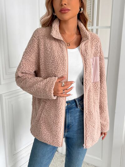 Veste d'hiver chaude zippée à manches longues, douillette et élégante, indispensable pour le froid, veste d'extérieur.