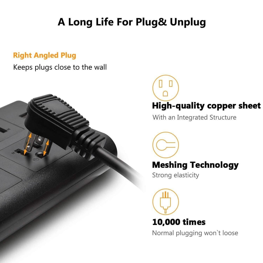 Parasurtenseur multiprise USB de 2,98 m