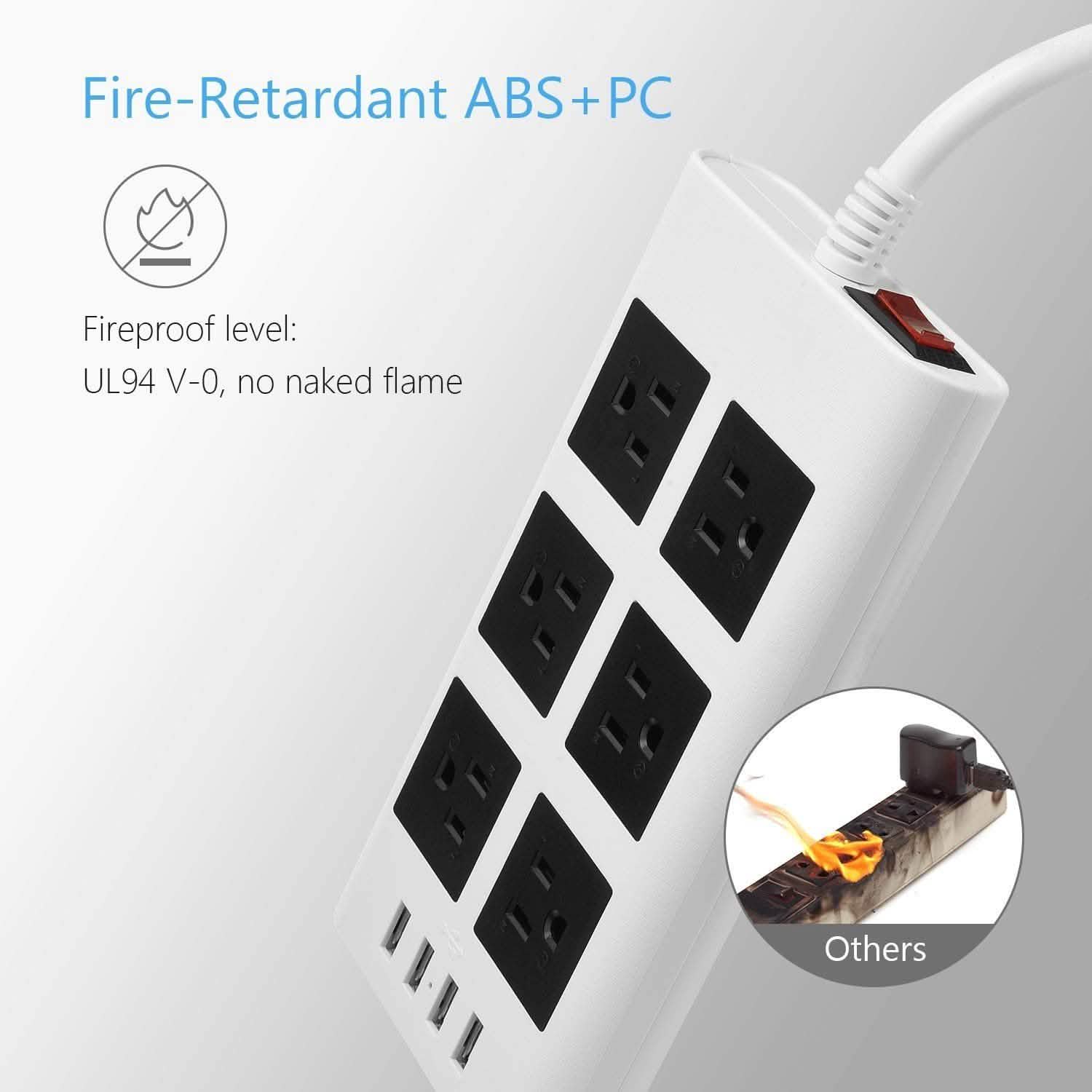 Parasurtenseur multiprise USB de 2,98 m