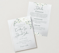 Ensemble Faire-part de Mariage et Carte d'Informations Lys Blanc – Modèle Canva Modifiable – Téléchargement Instantané
