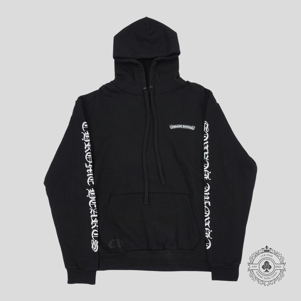 Sweat à capuche Chrome Hearts Scroll Logo noir