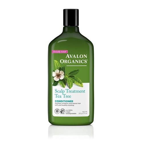 Après-Shampoing Traitant au Théier pour le Cuir Chevelu Avalon Organics, Favorise le Bien-Être du Cuir Chevelu et Rend les Cheveux Doux, 325 ml