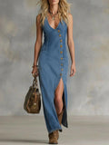 Robe sans manches boutonnée style jean – Vintage, TP–TTG