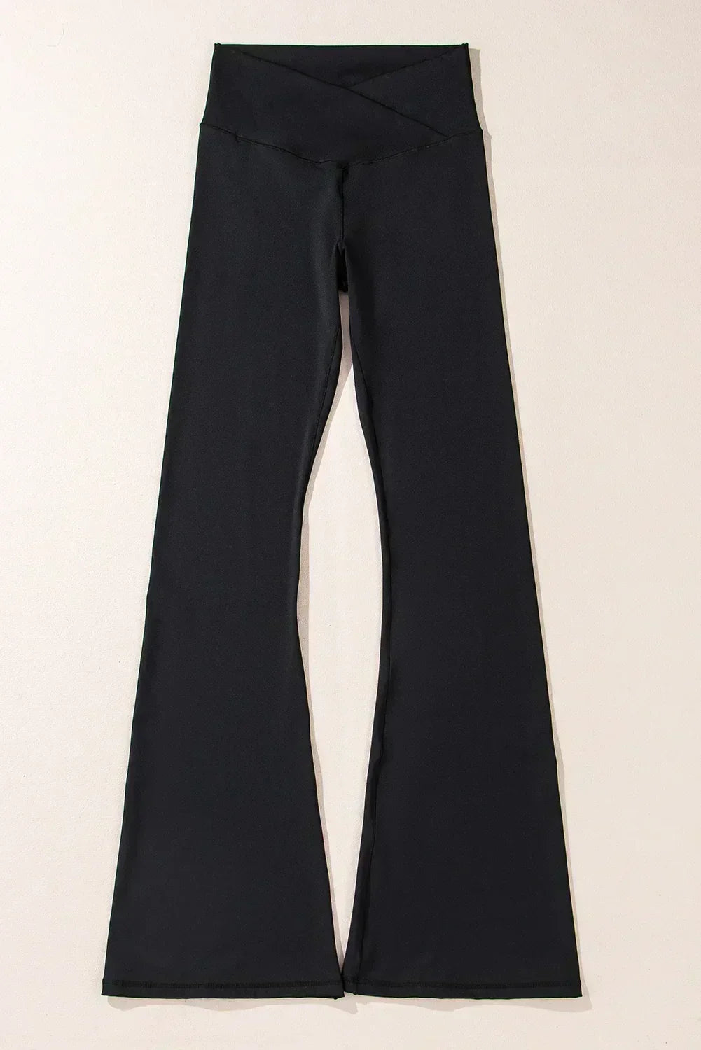 Legging évasé taille haute gris foncé en V