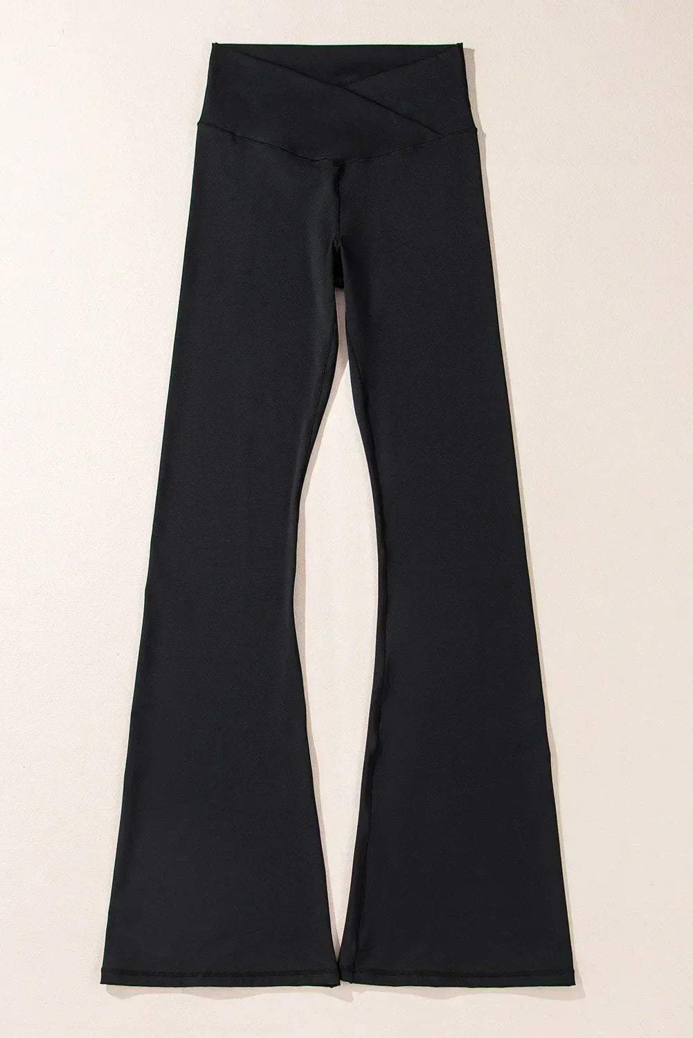 Legging évasé taille haute gris foncé avec découpe en V