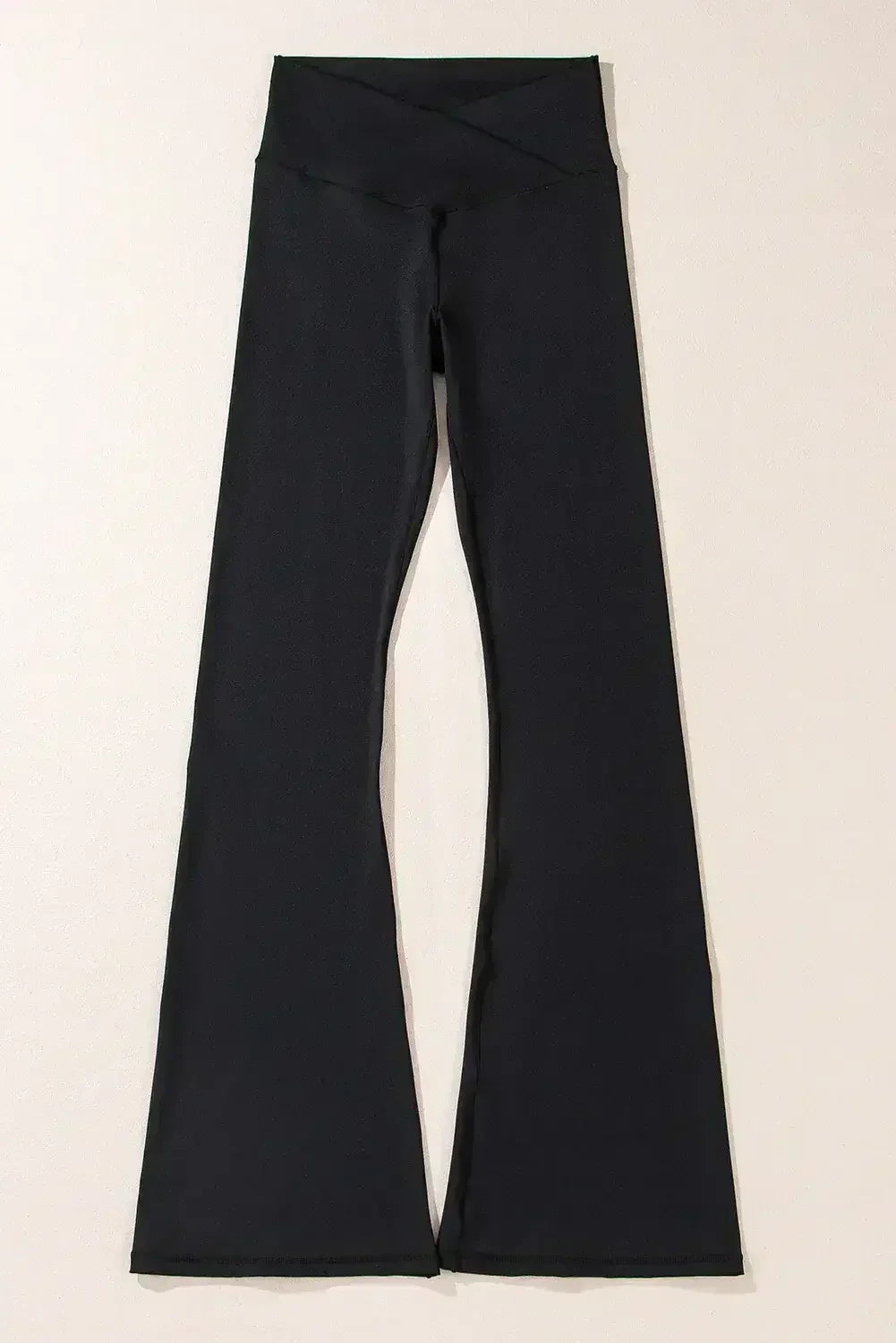 Legging évasé taille haute gris foncé en V