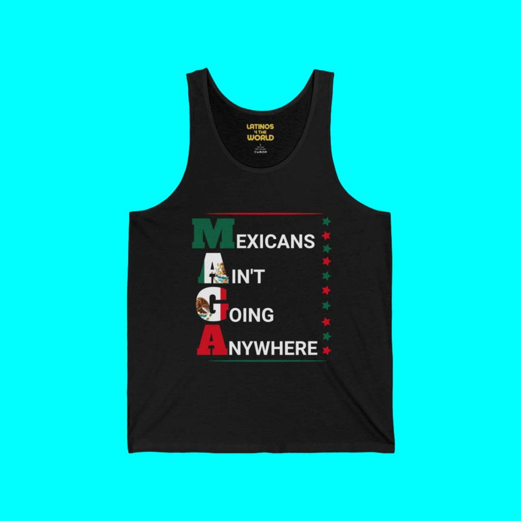 Débardeur Mexicans Ain't Going Anywhere V2 | Coton léger | T-shirts humoristiques latinos pour le 4 juillet aux États-Unis