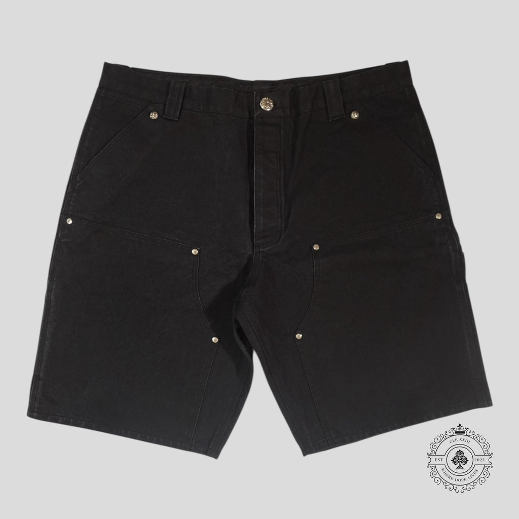 Shorts de charpentier Chrome Hearts 13 Cross Patch noirs