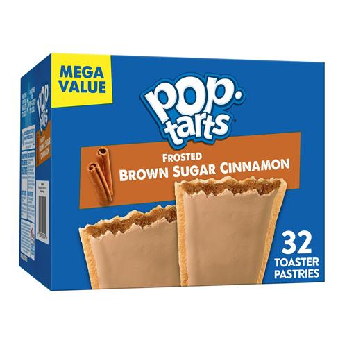 Pâtisseries à toaster pour le petit-déjeuner Pop-Tarts, Cannelle Sucre roux glacé, Paquet familial (32 unités)
