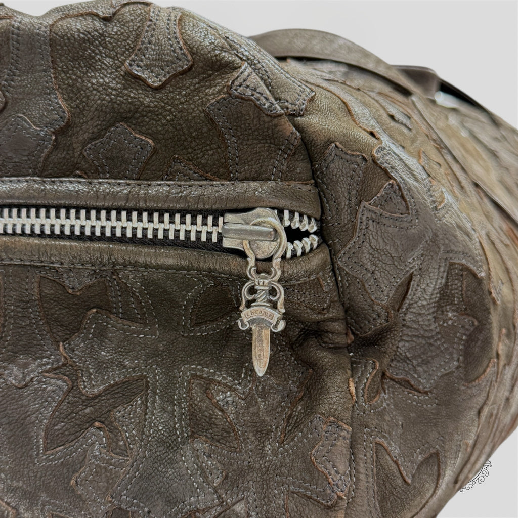 Sac polochon XXL Chrome Hearts à patchs croix