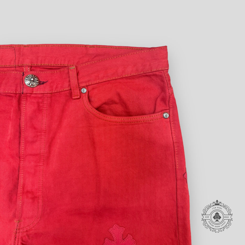 Jeans Chrome Hearts à patch Croix Rouge