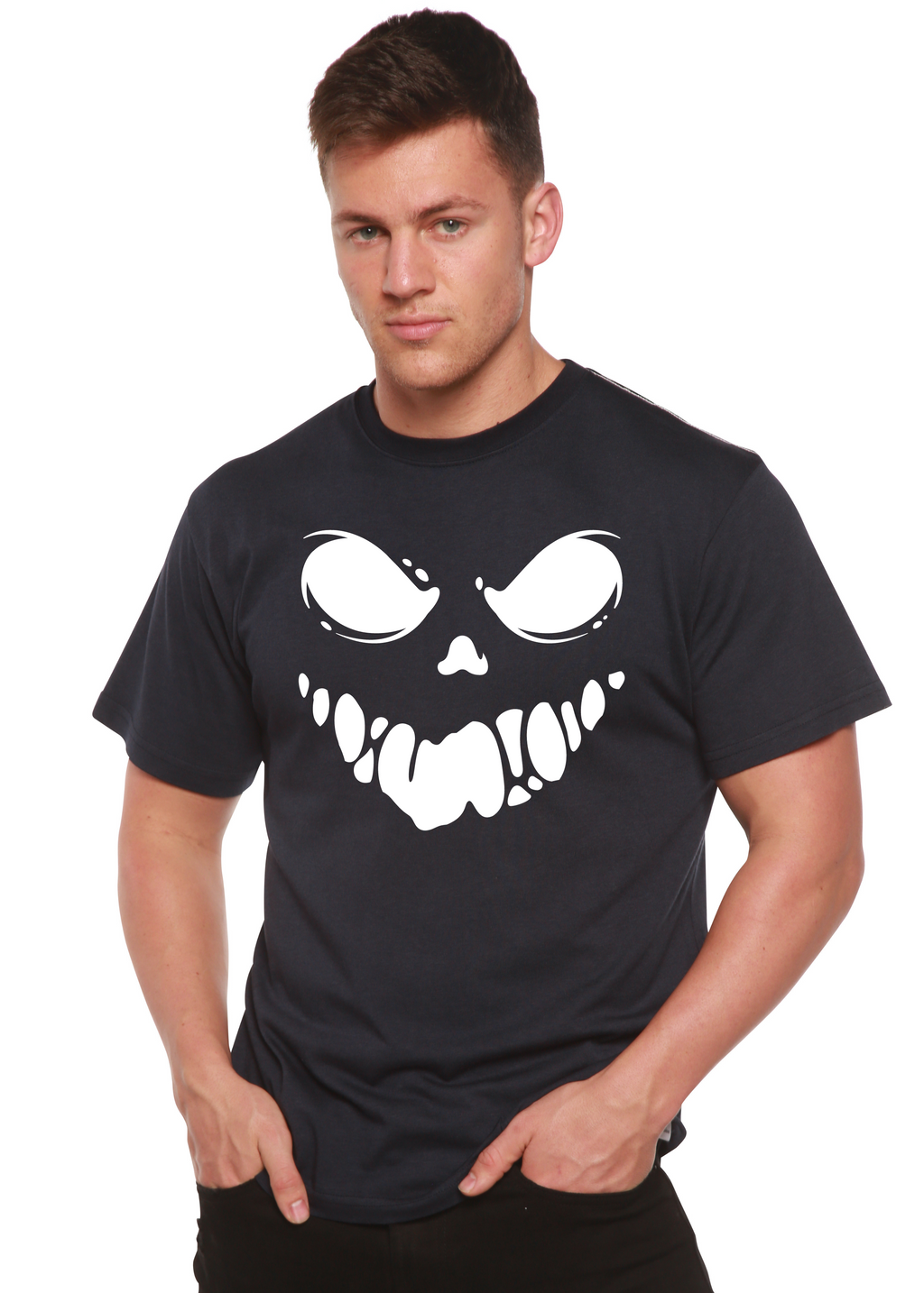 T-shirt graphique à manches courtes Halloween Boo pour homme en bambou viscose/coton biologique