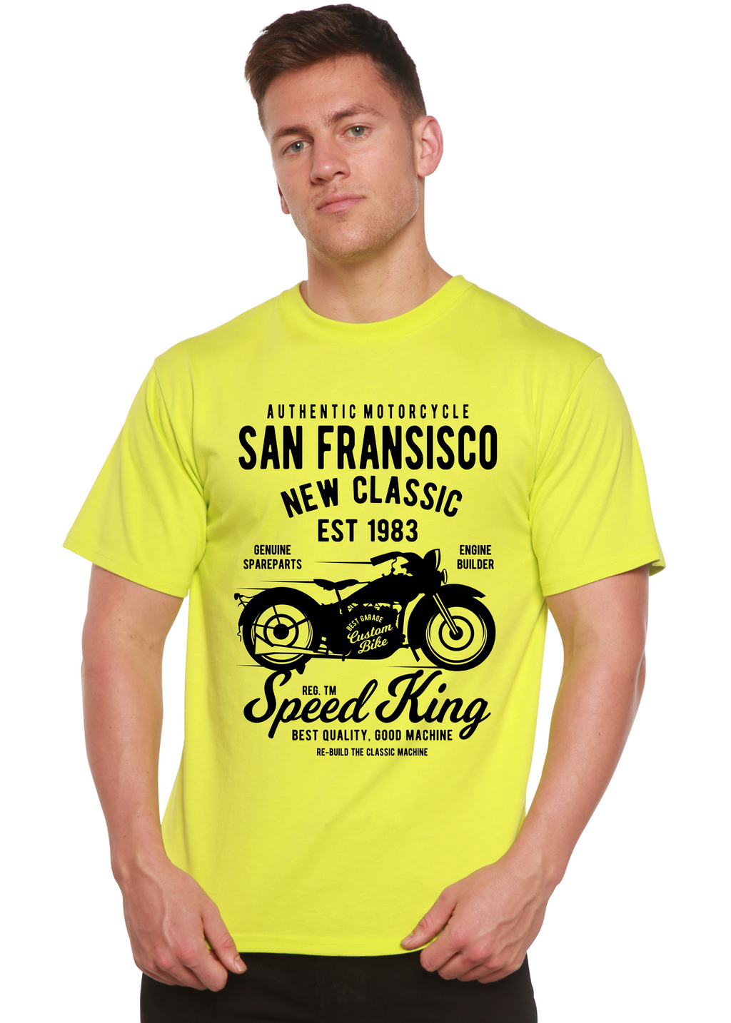 T-shirt à manches courtes San Francisco Spun Bamboo® en viscose de bambou/coton biologique pour homme avec motif graphique