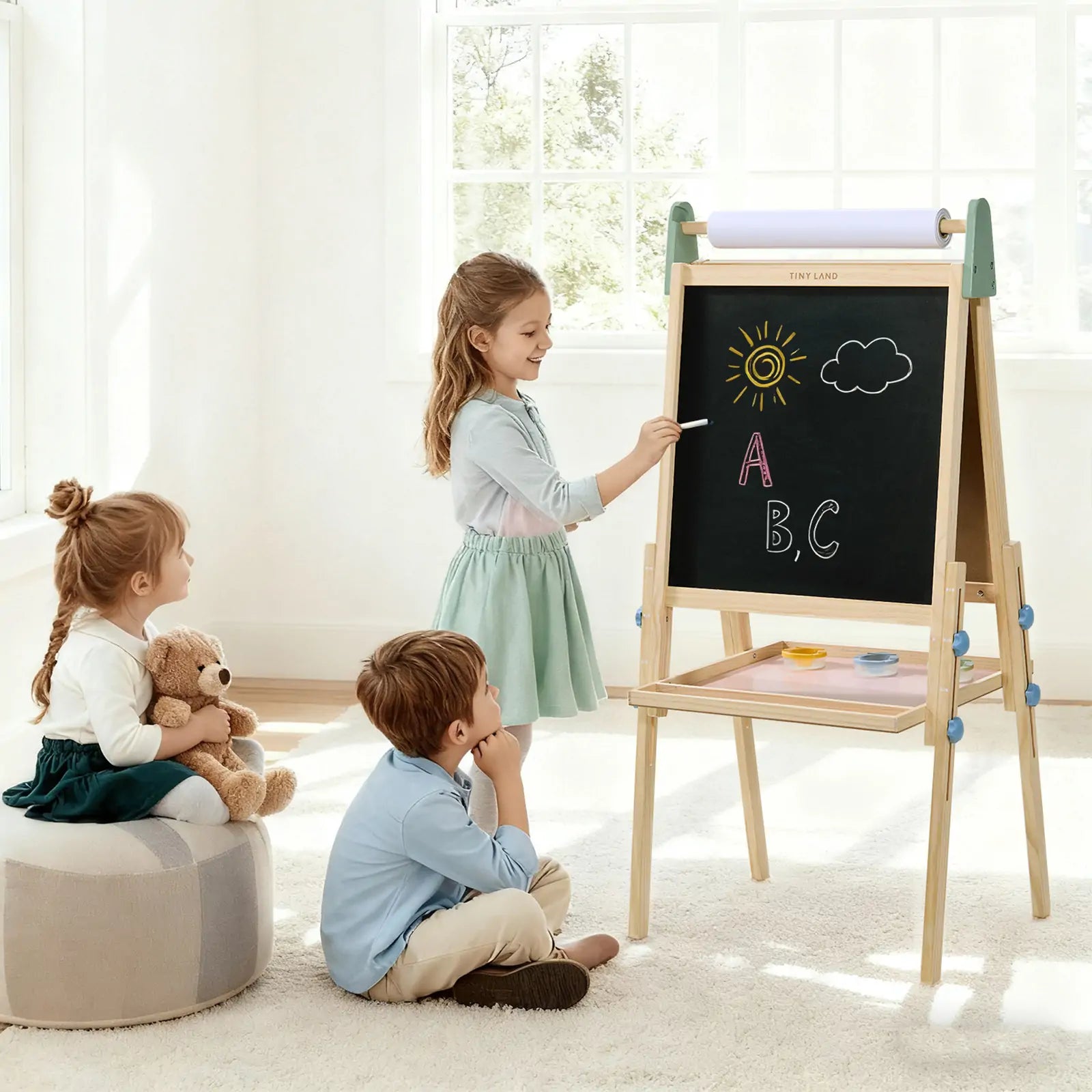 Chevalet d'art 3-en-1 Tiny Land® pour enfants