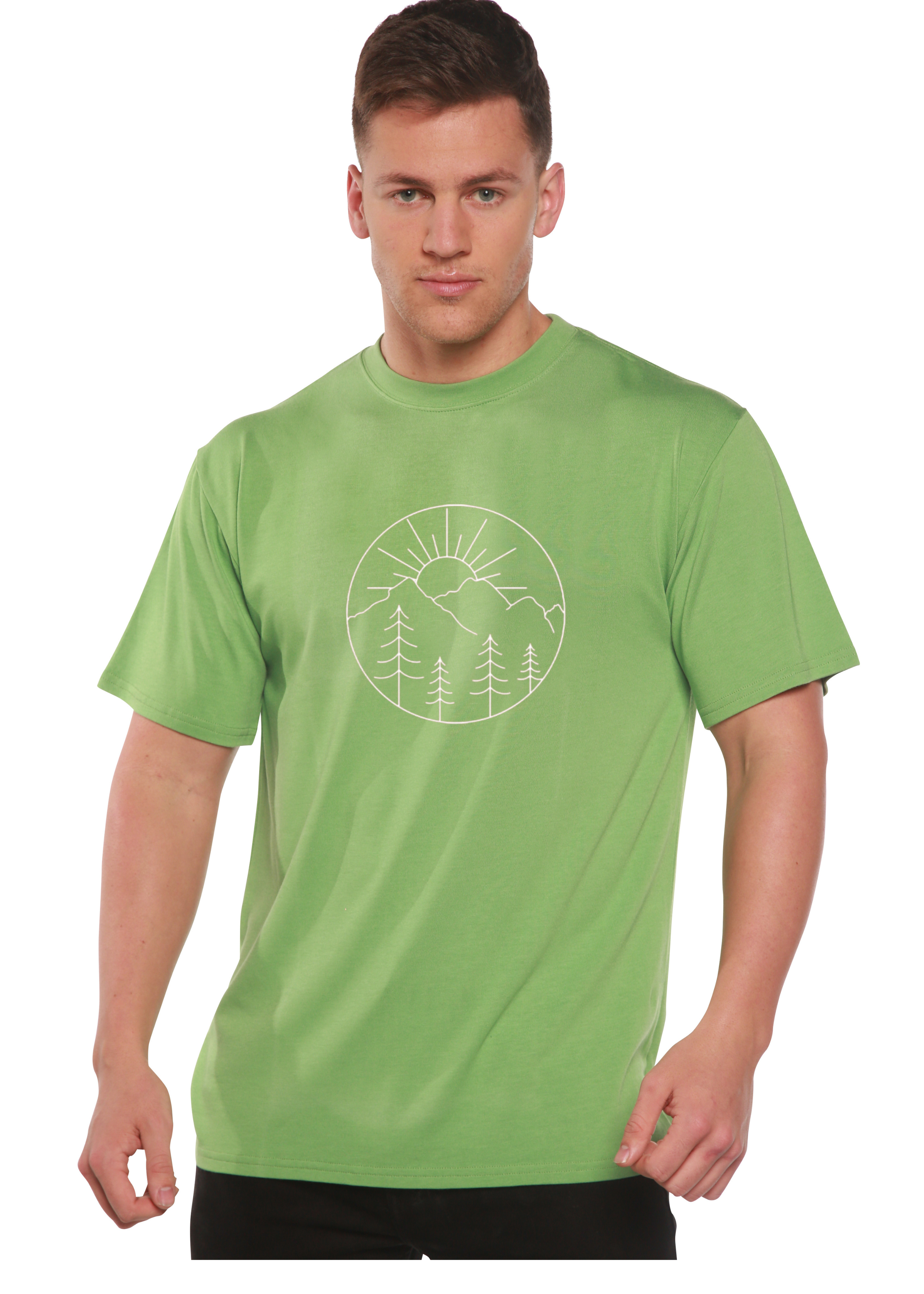 T-Shirt Graphique Homme Manches Courtes en Viscose de Bambou/Coton Biologique "Amoureux de la Nature"