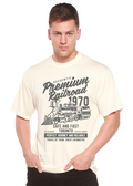 T-shirt graphique à manches courtes en viscose de bambou et coton biologique pour homme Railroad Spun Bamboo® Premium