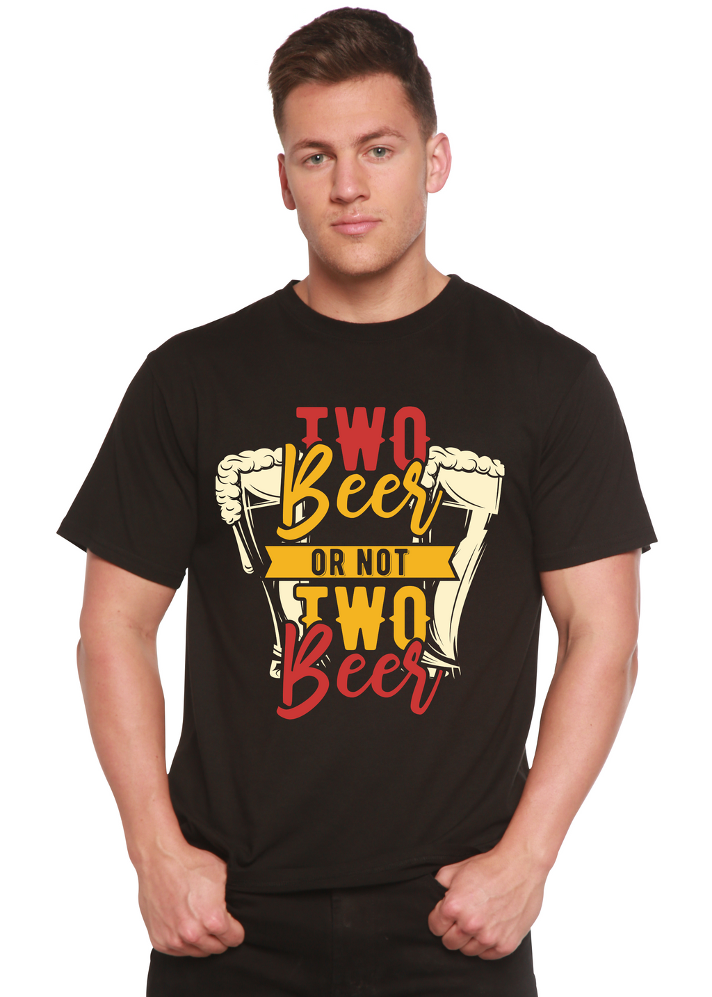 T-shirt graphique à manches courtes en viscose de bambou/coton biologique Two Beer Men