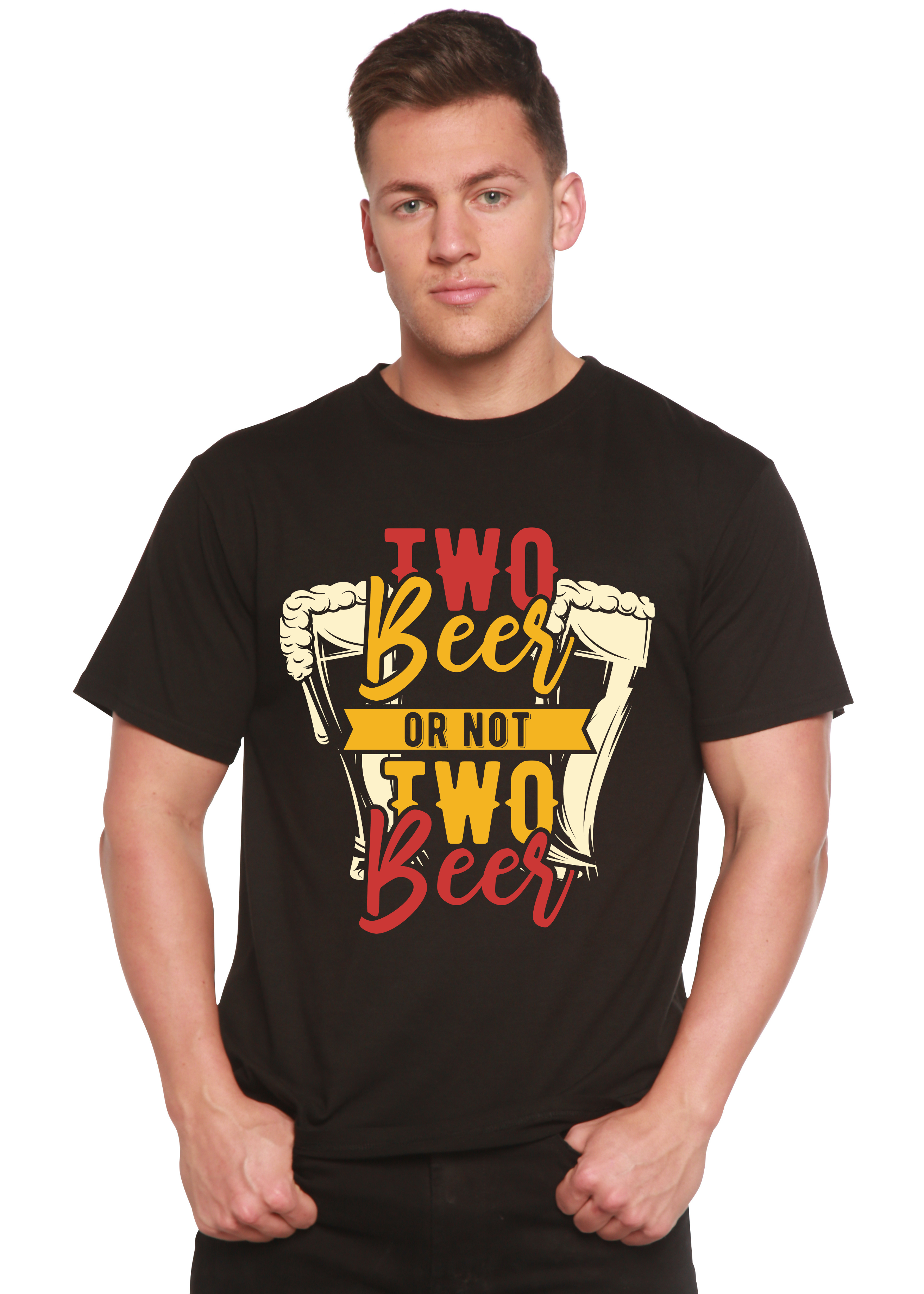 T-shirt graphique à manches courtes en viscose de bambou/coton biologique Two Beer Men
