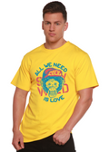 T-shirt graphique à manches courtes en viscose de bambou et coton biologique pour homme "All We Need is Love"