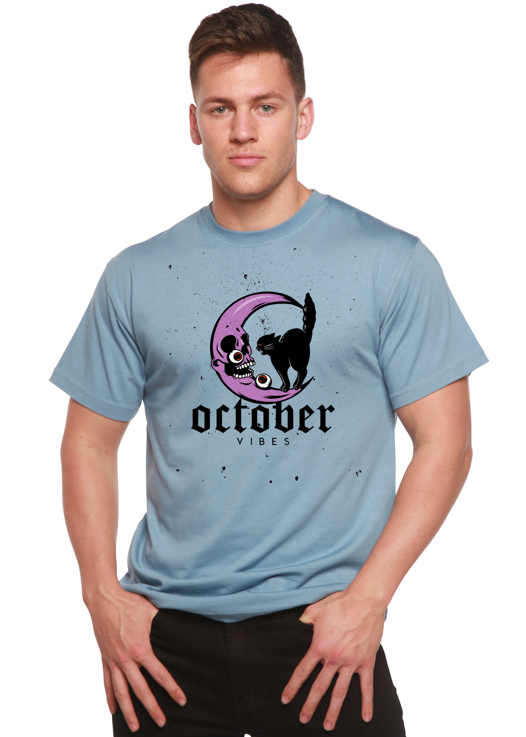 T-shirt graphique à manches courtes en viscose de bambou et coton biologique pour homme - Ambiance d'octobre